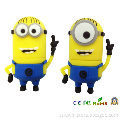 Free Sample Yellow Minion PVC USB Flash Drive 8GB (UWIN006)